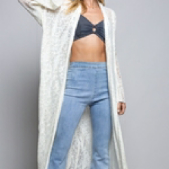 GORGEOUS SILVER CROCHET DUSTER - Picture 12 of 16